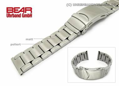 Edelstahl-Uhrband 22mm teilweise poliert sportlich-schlicht mit Bandverl�ngerung von BEAR - Bild vergr��ern 