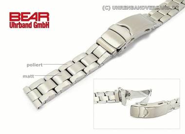 Edelstahl-Uhrband 16mm teilweise poliert sportlich-elegant mit Bandverl�ngerung von BEAR - Bild vergr��ern 