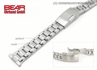 Edelstahl-Uhrband 16mm Massiv-Optik teilweise poliert sportlich von BEAR - Bild vergr��ern 