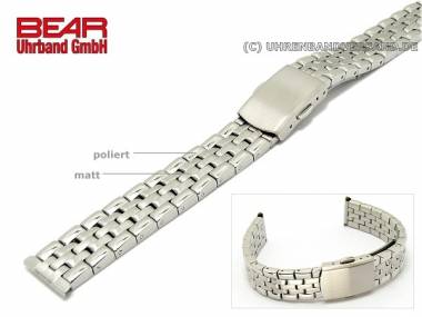 Edelstahl-Uhrband 16mm Massiv-Optik teilweise poliert sportlich von BEAR - Bild vergr��ern 