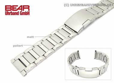 Edelstahl-Uhrenarmband 22mm Massiv-Optik teilpoliert sportlich-elegant von BEAR - Bild vergr��ern 