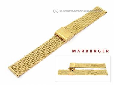 Uhrenarmband 16mm Edelstahl Milanaise vergoldet leicht gl�nzend Schiebeverschluss - Bild vergr��ern 