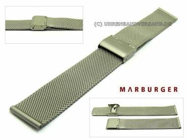 Uhrenarmband 18mm Edelstahl Milanaise titanfarben matt Schiebeverschluss - Bild vergr��ern 