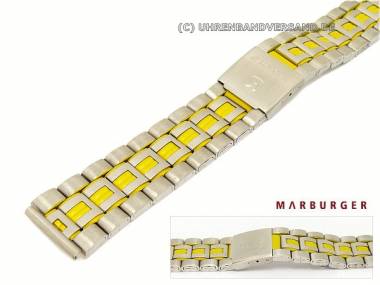 Uhrenarmband 18/20mm Edelstahl bicolor stahl/gelb matt Wechselansto� Marburger - Bild vergr��ern 
