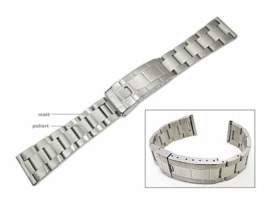 Uhrenarmband Edelstahl 22mm massiv teilweise poliert Faltschlie�e von Herzog - Bild vergr��ern 