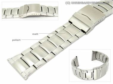 Uhrband Edelstahl 26mm Massiv-Optik teilweise poliert Faltschlie�e - Bild vergr��ern 