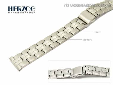 Uhrenarmband Edelstahl 16mm Massiv-Optik teilweise poliert Faltschlie�e von Herzog - Bild vergr��ern 