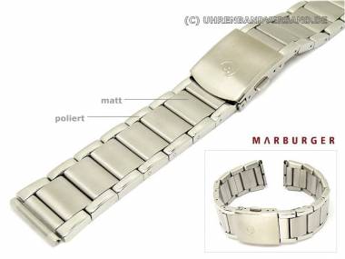 Uhrenarmband 20/22/24mm Edelstahl Massiv-Optik teilweise poliert Wechselansto� Marburger - Bild vergr��ern 