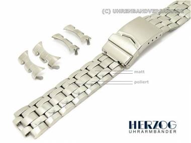 Uhrenarmband Edelstahl 18-20mm Wechselansto� teilweise poliert mit Rundansto� von Herzog - Bild vergr��ern 