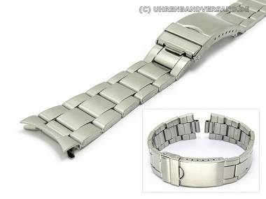 Uhrenarmband 20mm Edelstahl geb�rstet mit Rundansto�  klassisch-elegant - Bild vergr��ern 