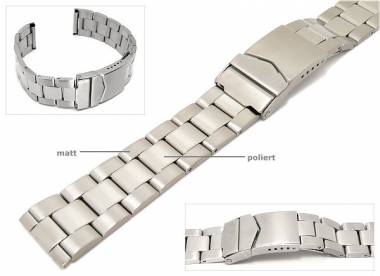 Edelstahlarmband 20mm massiv teilweise poliert klassisch - Bild vergr��ern 
