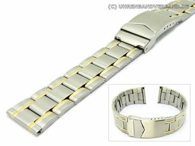 Uhrenarmband Edelstahl 20mm bicolor fein geb�rstet teilweise poliert - Bild vergr��ern 