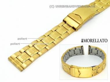 Uhrarmband 18/20/22mm Edelstahl vergoldet mit Wechselansto� geb�rstet teilpoliert von MORELLATO - Bild vergr��ern 