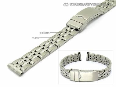 Uhrenarmband Edelstahl 14mm Massivoptik fein geb�rstet teilweise poliert - Bild vergr��ern 