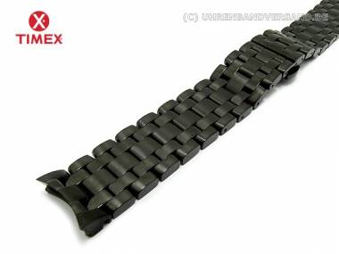 Uhrenarmband TIMEX TX 20mm Edelstahl schwarz massiv Rund-Ansto� f�r T3B921 - Bild vergr��ern 