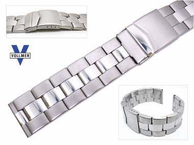 Metallarmband Edelstahl 22mm Massiv-Optik satiniert/poliert Faltschlie�e von Vollmer - Bild vergr��ern 