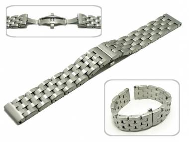 Uhrenarmband Edelstahl 20mm massiv schwere Ausf�hrung fein geb�rstet mit Butterfly-Faltschlie�e - Bild vergr��ern 