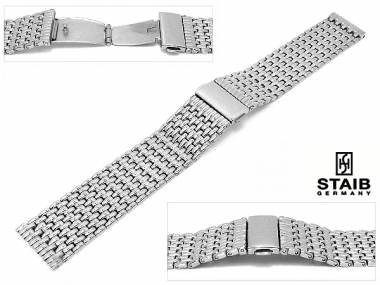 Uhrenarmband Edelstahl 20mm massiv poliert Faltschlie�e von Staib - Bild vergr��ern 