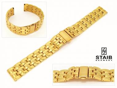 Uhrenarmband Edelstahl 18mm massiv vergoldet teilweise poliert von Staib - Bild vergr��ern 
