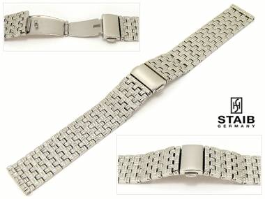 Uhrenarmband Edelstahl 18mm massiv poliert Flechtmuster Faltschlie�e von Staib - Bild vergr��ern 