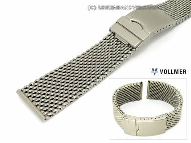 Metallarmband Edelstahl 20mm Milanaise extra schweres Geflecht sandgestrahlt Faltschlie�e Vollmer - Bild vergr��ern 