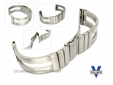 Metallarmband Edelstahl 18mm SES fein geb�rstet Halbspangenband Faltschlie�e von Vollmer - Bild vergr��ern 