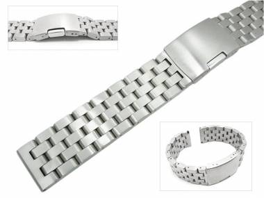Uhrenarmband 24mm Edelstahl massiv schwere Ausf�hrung fein geb�rstet mit Faltschlie�e mit Dr�cker - Bild vergr��ern 