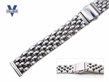 Metallarmband Edelstahl 14mm Massiv-Optik poliert Faltschlie�e von Vollmer - Bild vergr��ern 