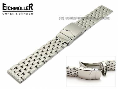 Uhrenarmband Edelstahl 22mm poliert massiv mit Sicherheitsfaltschlie�e von Eichm�ller - Bild vergr��ern 