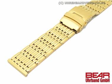 Edelstahl-Uhrenarmband 24mm vergoldet Massiv-Optik poliert elegant von BEAR - Bild vergr��ern 