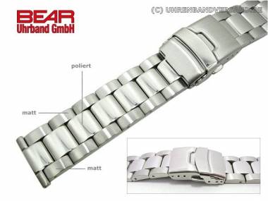 Edelstahl-Uhrenarmband 22mm massiv teilweise poliert schlicht-elegant von BEAR - Bild vergr��ern 