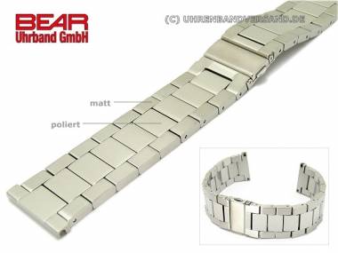 Edelstahl-Uhrenarmband 24mm massiv teilpoliert schlicht-elegant von BEAR - Bild vergr��ern 