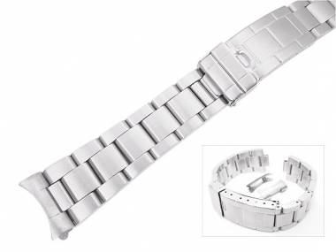 Uhrenarmband Edelstahl 20mm massiv runder Ansto� fein geb�rstet Faltschlie�e von Herzog - Bild vergr��ern 