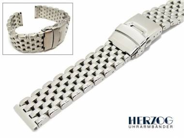 Uhrenarmband Edelstahl 20mm massiv schwere Ausf�hrung poliert Faltschlie�e von Herzog - Bild vergr��ern 