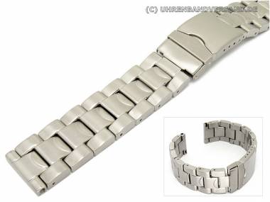 Uhrband Edelstahl 20mm massiv fein geb�rstet Faltschlie�e - Bild vergr��ern 