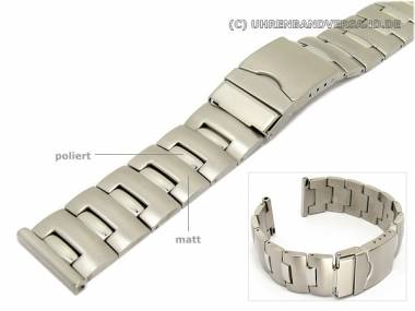 Uhrband Edelstahl 22mm massiv teilweise poliert Faltschlie�e - Bild vergr��ern 