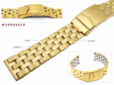 Uhrenarmband Edelstahl 20mm massiv vergoldet teilweise poliert - Bild vergr��ern 