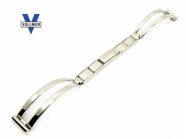 Uhrenarmband Edelstahl 12mm Halbspangenband poliert Klappschlie�e elegant von Vollmer - Bild vergr��ern 