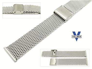 Metallarmband Edelstahl 18mm Milanaise mittelschweres Geflecht teilpoliert  von Vollmer - Bild vergr��ern 