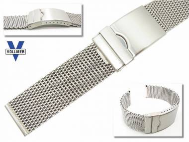 Metallarmband Edelstahl 18mm Milanaise mittelschweres Geflecht teilpoliert von Vollmer - Bild vergr��ern 