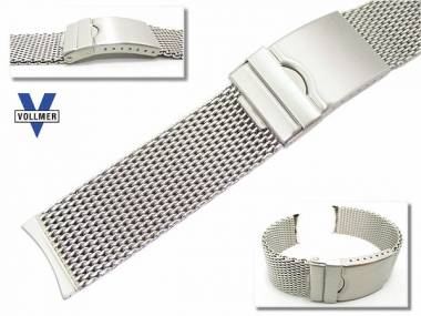 Uhrenarmband Edelstahl 20mm Milanaise mittelschweres Geflecht teilpoliert runder Ansto� von Vollmer - Bild vergr��ern 