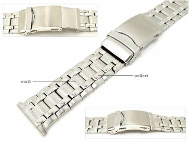 Uhrenarmband Edelstahl 26mm Faltschlie�e mit Bandverl�ngerung teilweise poliert sportlich - Bild vergr��ern 