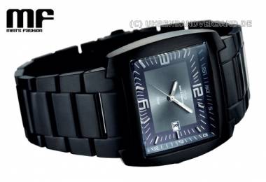 1a Angebot: Sportliche Herrenuhr Edelstahl schwarz Ziffernblatt anthrazit Men`s Fashion (*MF*HU*) - Bild vergr��ern 