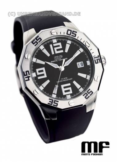 1a Angebot: Sportliche Herrenuhr Edelstahl Ziffernblatt schwarz von Men`s Fashion (*MF*HU*) - Bild vergr��ern 