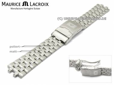 Ersatz-Uhrenarmband MAURICE LACROIX 20mm Edelstahl massiv mit Rundansto� f�r Modell 04724 - Bild vergr��ern 