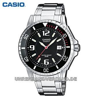 Herrenuhr MTD-1053D-1AVES Ziffernblatt schwarz mit Edelstahlband von Casio (*CA*HU*) - Produktbild 