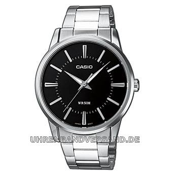 Herrenuhr MTP-1303D-1AVEF Ziffernblatt schwarz mit Edelstahlband von Casio (*CA*HU*) - Produktbild 
