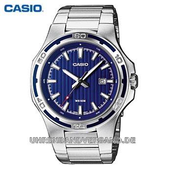 Herrenuhr MTP-1304D-2AVEF Ziffernblatt blau mit Edelstahlband von Casio (*CA*HU*) - Produktbild 