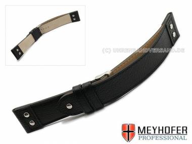 Uhrenarmband -Varde- 30mm schwarz genarbt Fliegerband-Optik von MEYHOFER (Schlie�enansto� 26 mm) - Bild vergr��ern 