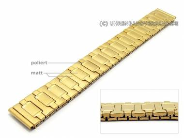 Uhrenarmband Edelstahl vergoldet 18mm Zugband teilweise poliert - Bild vergr��ern 
